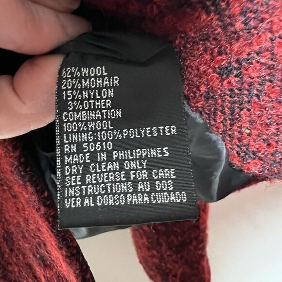 Kasper ASL Blazer Womens 4 Red Tweed Holiday Wool Mohair Blend Textured Twee - Picture 10 of 15